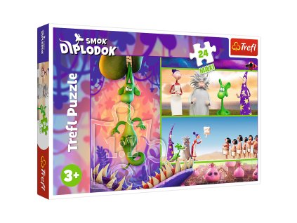 Puzzle - 24 Maxi - Zvedavý diplodokus drak - Trefl 14376