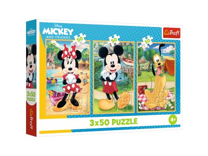 Puzzle - 3x50 - Myši na dovolenke - Disney - Trefl 34881