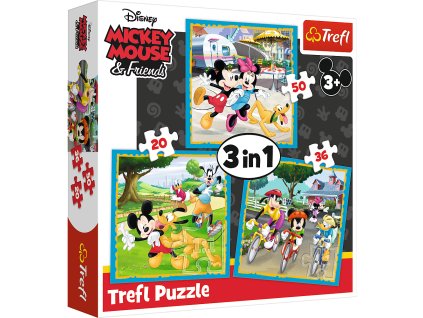 Puzzle - 3 v 1 (20, 36, 50) - Mickey Mouse s kamarátmi - Trefl 34846
