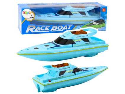 Plávajúci motorový čln jachta na batérie modrý