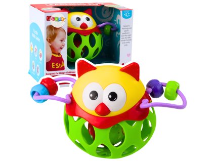 Senzorická hračka s hrkálkou - mäkká sova