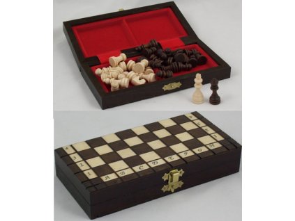 Drevená cestovná šachová súprava