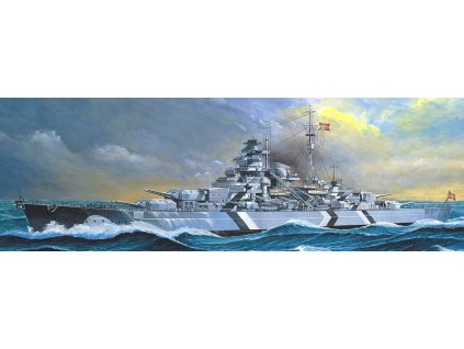 Plastikový model bojovej lode Tirpit v mierke 1/800