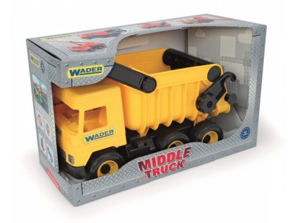 Žltý sklápací kamión 38 cm stredný kamión v krabici