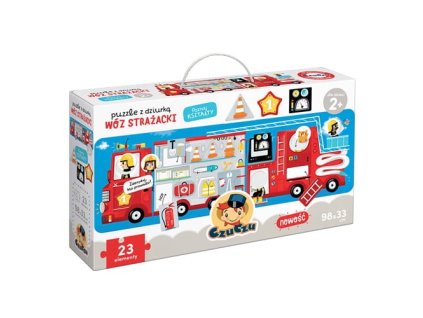 Puzzle hasičské auto s dierou, 23 dielikov