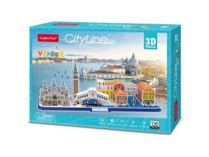 3D puzzle s čiarou mesta Benátky
