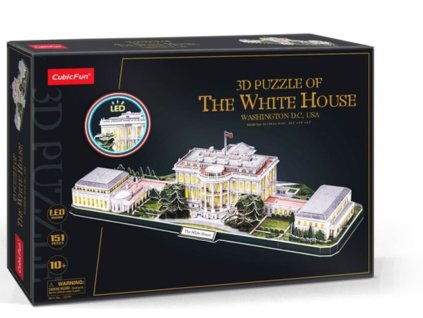3D LED puzzle Biely dom