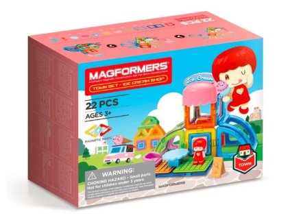 Sada magnetických kociek mesto - zmrzlináreň 22 kusov