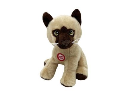 Plyšová hračka mačka Leo, béžová, 15 cm, so zvukom