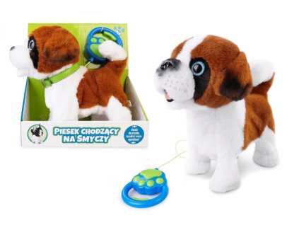 Interaktívny maskot chôdza so psom na vodítku