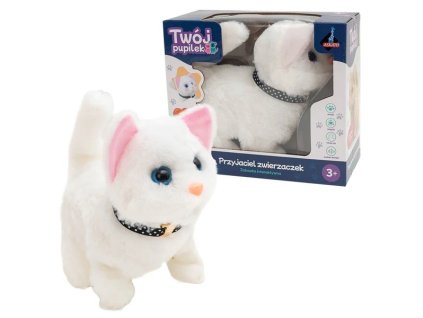 Interaktívny maskot pre vášho domáceho maznáčika - biele mačiatko