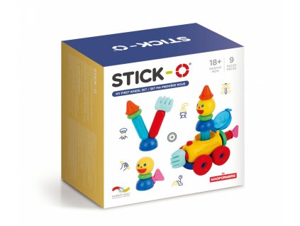 Samolepiace magnetické kocky, moja prvá sada s kolieskami, 9 kusov