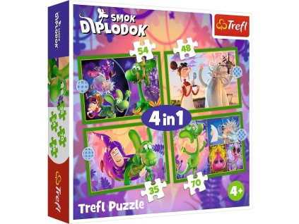 Puzzle 4 v 1 Svet diplodoka
