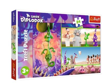 24-dielne maxi puzzle zvedavý diplodokus drak