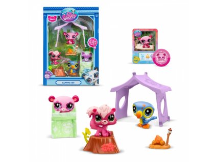 Sada 3 figúrok Littlest Pet Shop Camping