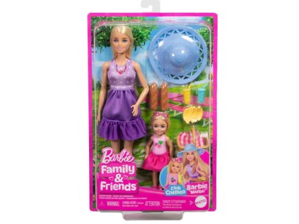 Rodina a priatelia sestry bábiky Barbie na pikniku