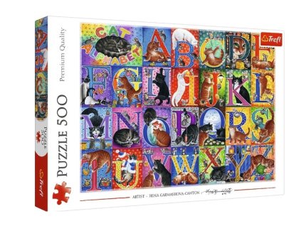 500-dielna puzzle s mačacou abecedou