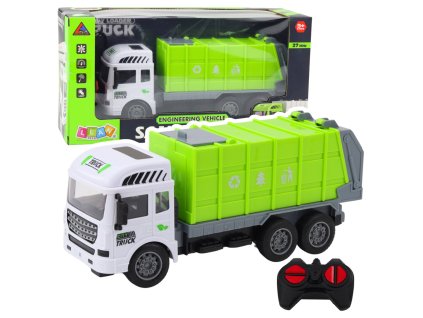 RC smetiarske auto na diaľkové ovládanie so zelenými svetlami 1:24
