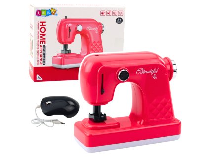 Detský šijací stroj s myšou, svetloružový