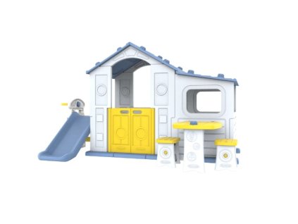 Detský záhradný domček 4v1 s modrou strechou