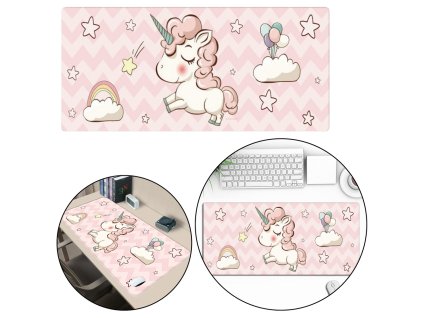 Gumová podložka na klávesnicu s jednorožcom 80 x 30 cm