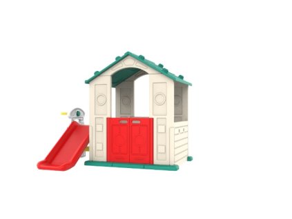 Detský záhradný domček 3v1 so zelenou strechou