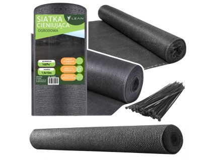Tieniaca sieť na plot, maskovacia sieť, sivá 1,5 m 10 m 140 g/m²