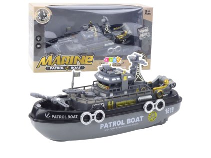 Svetlá hliadkového člna Zvuky Vodná striekačka Pohyblivé prvky