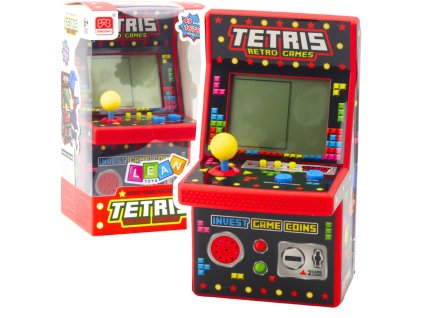 Mini retro hrací automat Tetris 49 hier 1676 úrovní červený