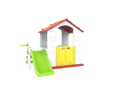 Záhradný domček so šmykľavkou