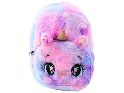 Detský plyšový batoh jednorožec modro-ružový pastelový 20 cm 3 l