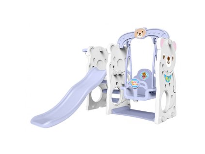 Detská záhradná šmykľavka 3v1 - biela