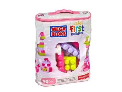 60-dielne stavebné kocky, ružové vrecko