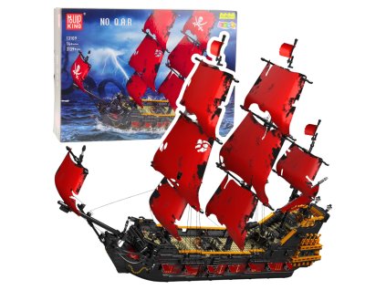 Stavebné kocky Pirátska loď Červené plachty 3139 ks.