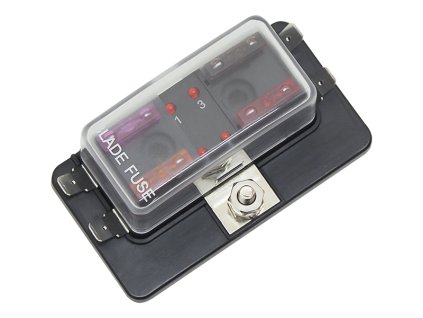 0348# Držiak autožiarovky pre 4 poistky + LED