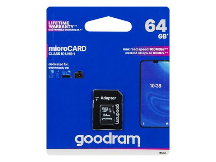 66-226# Karta MicroSDXC 64 GB + adaptér SD Cl10goodram UHS-I