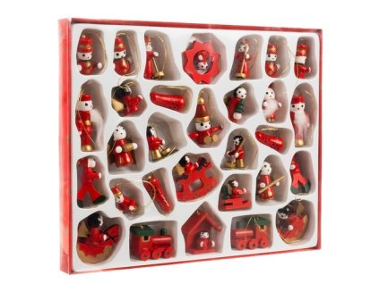 DREVENÝCH ZÁVESIEK / VIANOČNÉ GULIČKY 30 ks