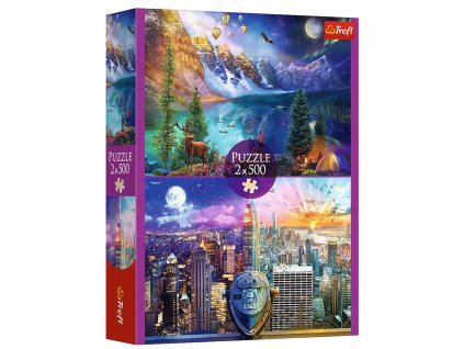 Puzzle - 2x500 - Cesta okolo Ameriky - Trefl 37500