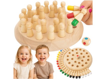 Pamäťový šach - drevený Kruzzel 26251