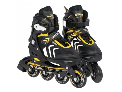 Kolieskové korčule, sada 4V1 34-38 žlté
