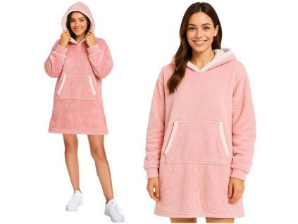 Mikina XXL - ružová deka Ruhhy 26144