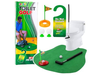 Záves na dvere s loptičkou na toaletu a golfovou hracou podložkou