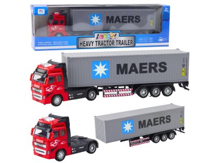 Kontajner na nákladné auto s výsuvnými dverami, sivočervený