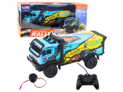 Diaľkovo ovládané nákladné auto RC diaľkové ovládanie znie modro