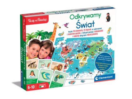 Vzdelávacia hra Hádanky Kvízy Zvieratá Objavujte svet Učte sa hraním poľský jazyk Clementoni 50779