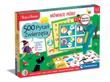 Hovoriace pero 500 otázok Zvieratá Učenie sa poľštiny hrou Clementoni 50781