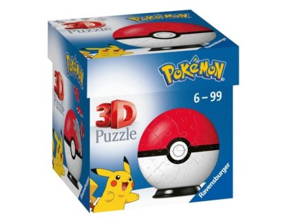 Puzzle 54 dielikov 3D loptička, Pokémon červená
