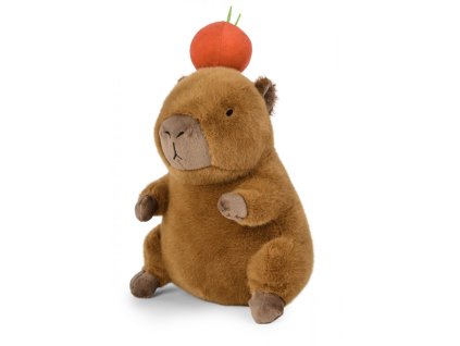 Plyšová hračka Kapybara s jablkom 25 cm