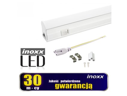 swietlowka led liniowa t5 60cm 8w on off zimna 6000k lampa natynkowa zintegrowana z oprawa inoxx 60t5k6000 on off fs i1037