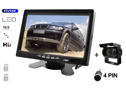 monitor 7cali z kamera cofania 4pin 12v 24v nvox hm607 s 4pin i1173